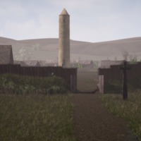 Reconstruction of the monastery at Abernethy in about 1070.